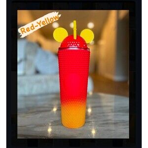 (RED & YELLOW) Mickey Mouse Studded Tumbler 24 oz.